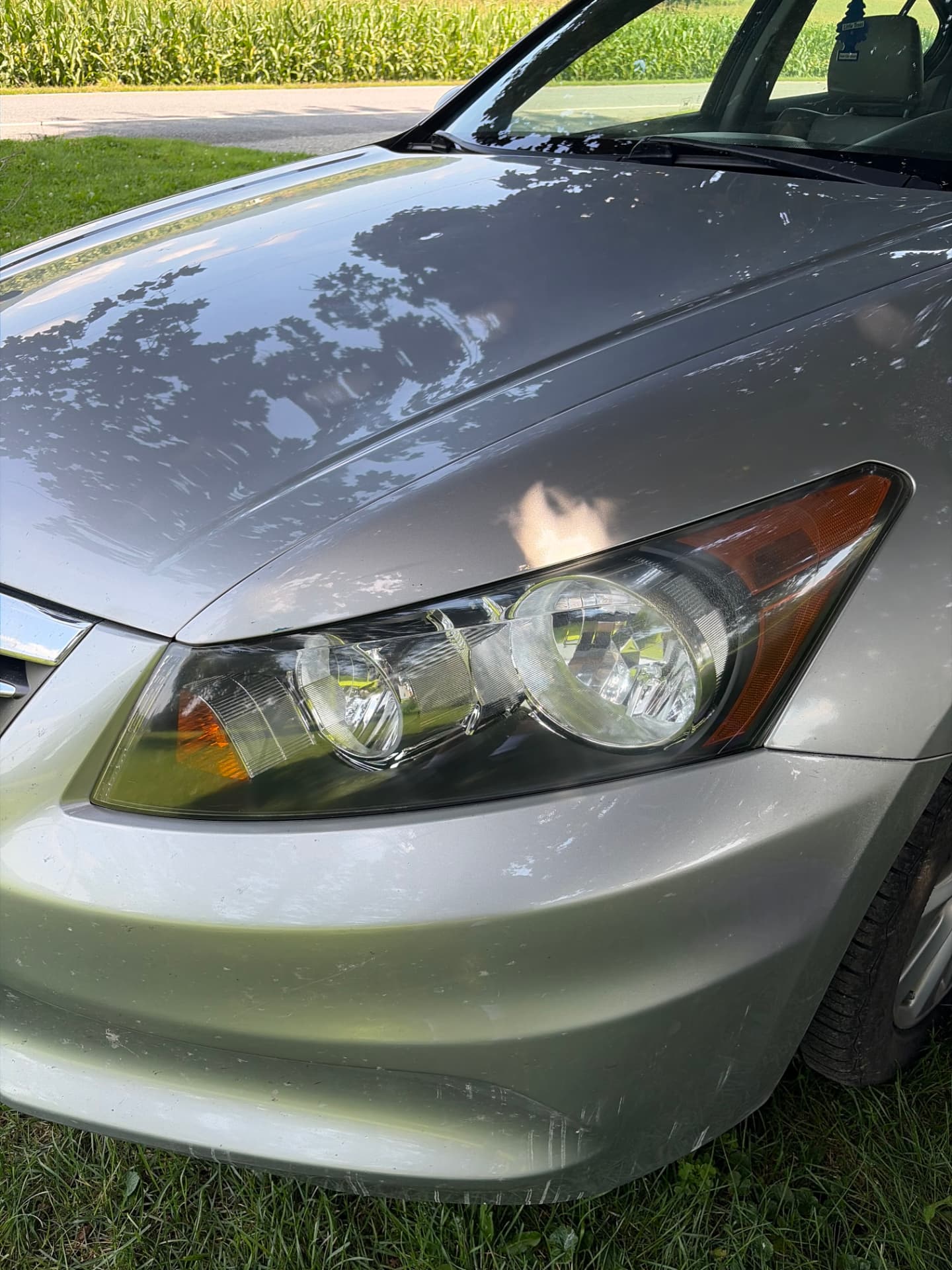 Honda Accord headlight crystal clear after restoration